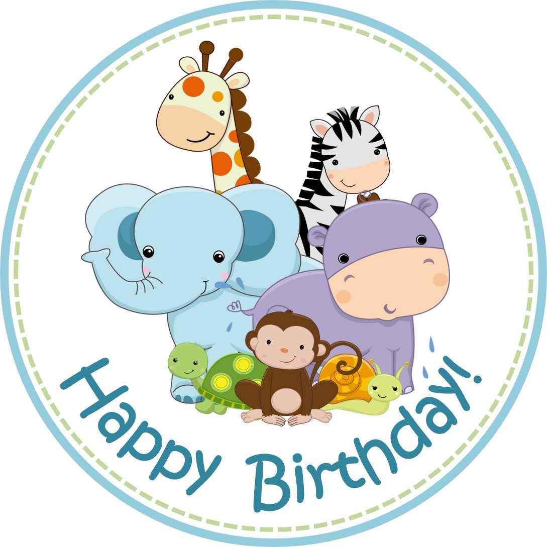 Baby Safari Animals Cake Topper