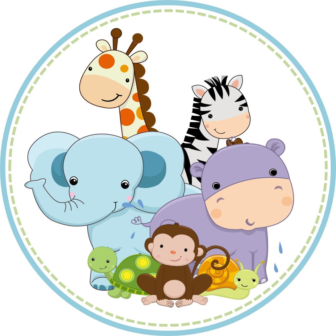 Baby Safari Animals Cake Topper