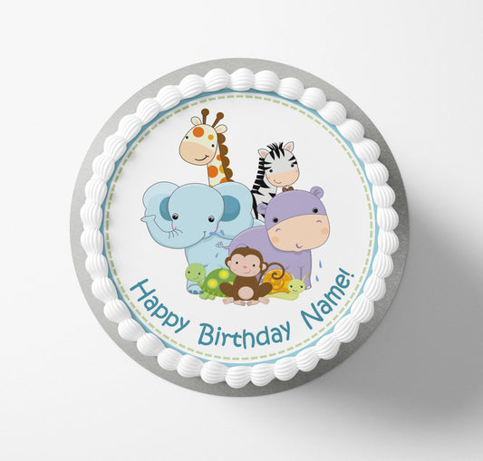 Baby Safari Animals Cake Topper