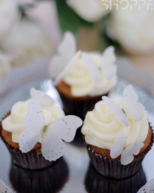 White Edible Butterflies (Pre-Cut) | Butterfly Cake & Cupcake Toppers