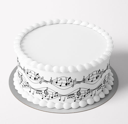 Music Notes Cake Wrap