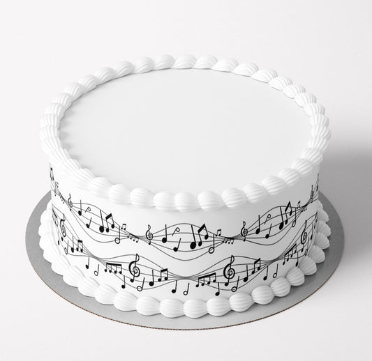 Music Notes Cake Wrap