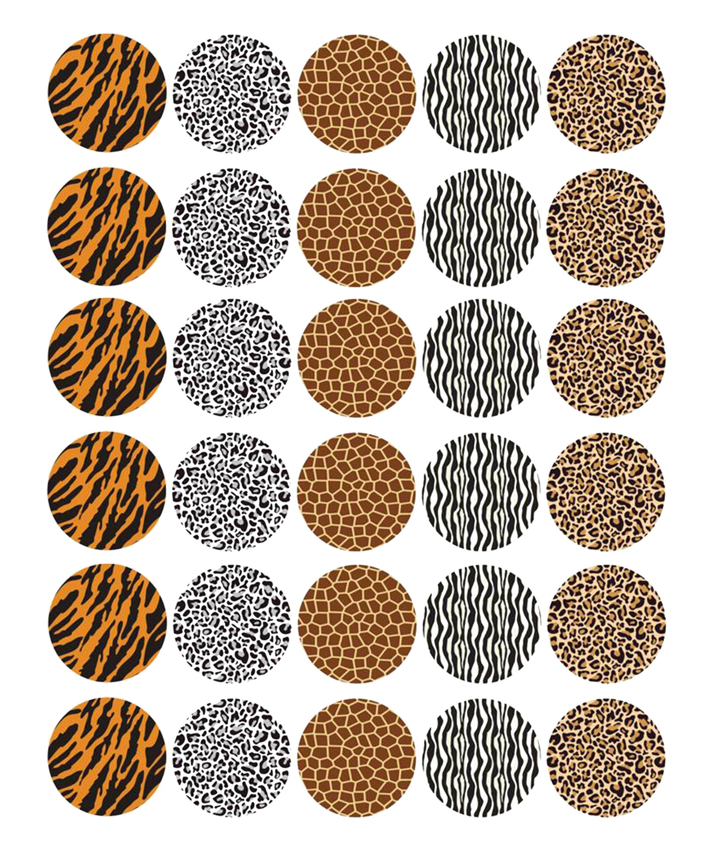 Animal Print Cupcake & Cookie Toppers