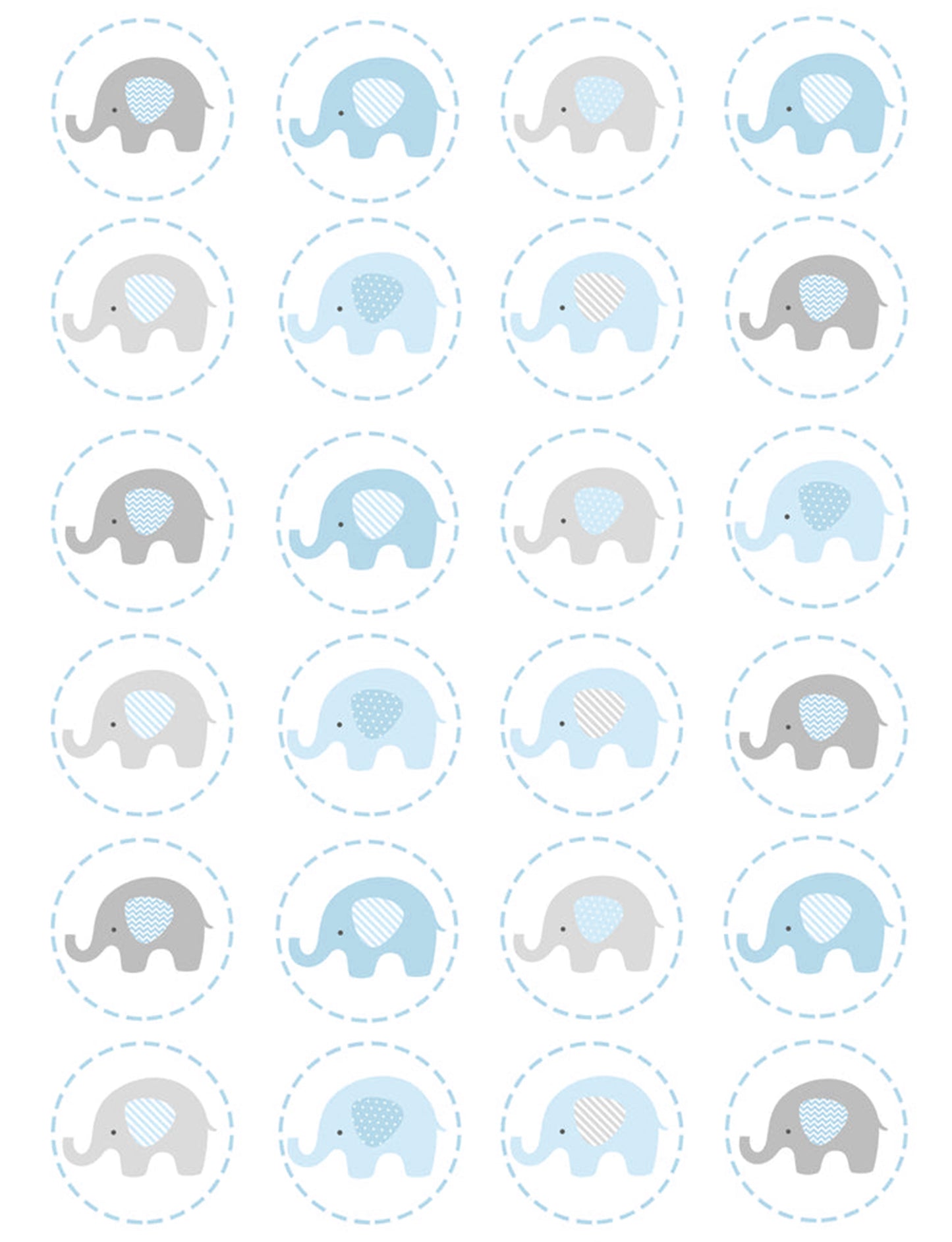 Baby Elephants Cupcake & Cookie Toppers