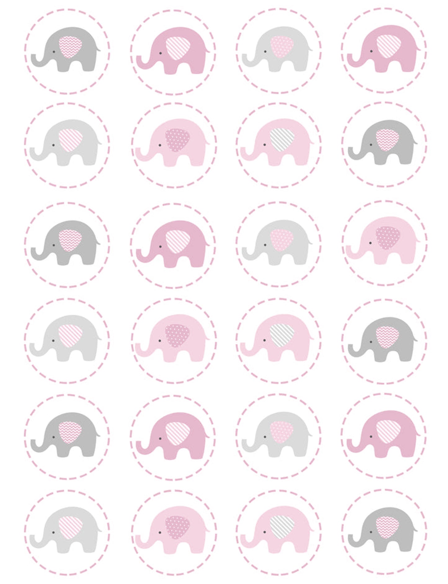 Baby Elephants Cupcake & Cookie Toppers