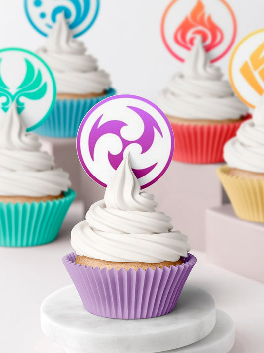 Genshin Elements Cupcake & Cookie Toppers