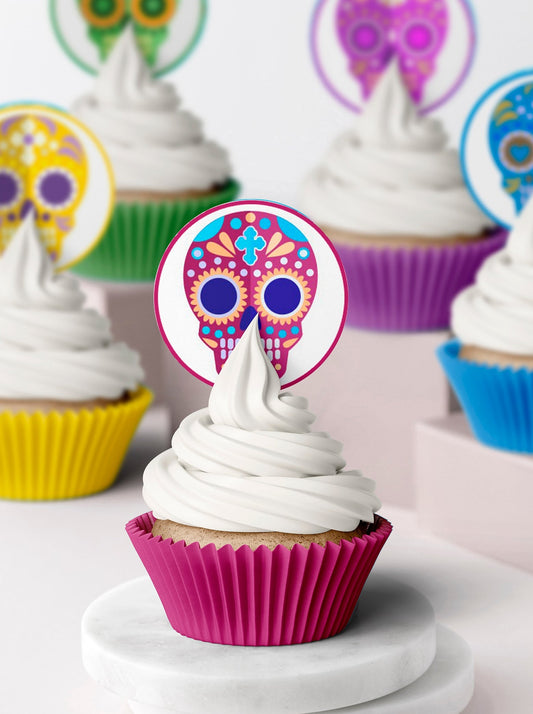 Sugar Skulls Cupcake & Cookie Toppers