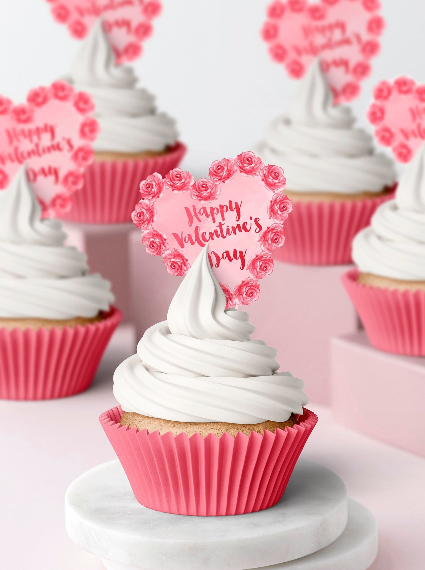 Valentines Day Heart Cupcake & Cookie Toppers